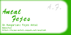 antal fejes business card